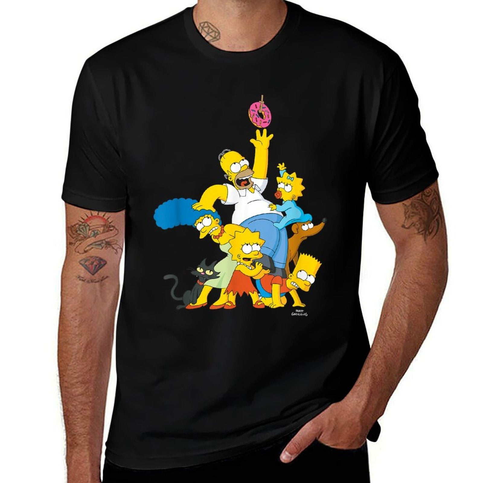 The Simpsons Family Donut Reach  Quick-drying T-Shirt
