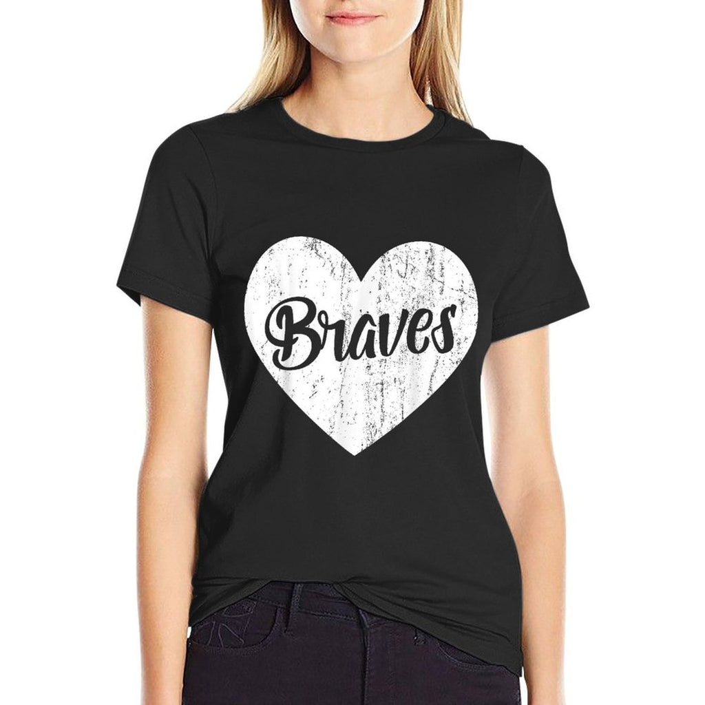 Braves School Sports Fan Team Spirit Mascot Cute Heart Gift  Quick-drying T-Shirt