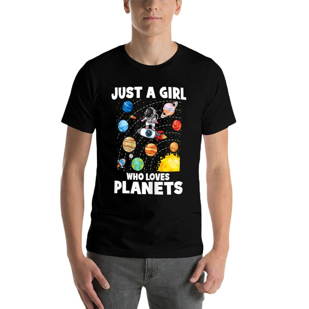 Just A Girl Who Loves Planets Solar System Space Astronaut  Summer-ready Fabric T-Shirt