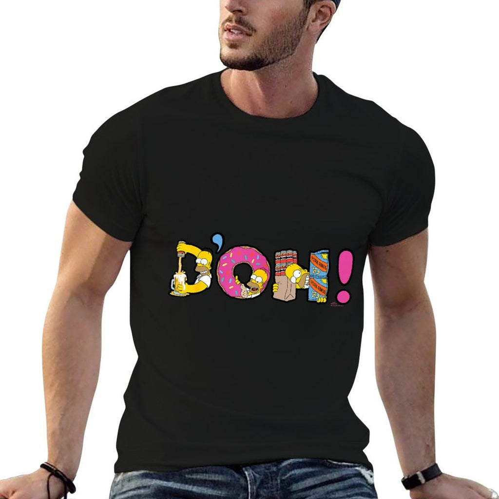 The Simpsons Homer Simpson Beer And Donuts Letters D’OH!  Wrinkle-resistant T-Shirt