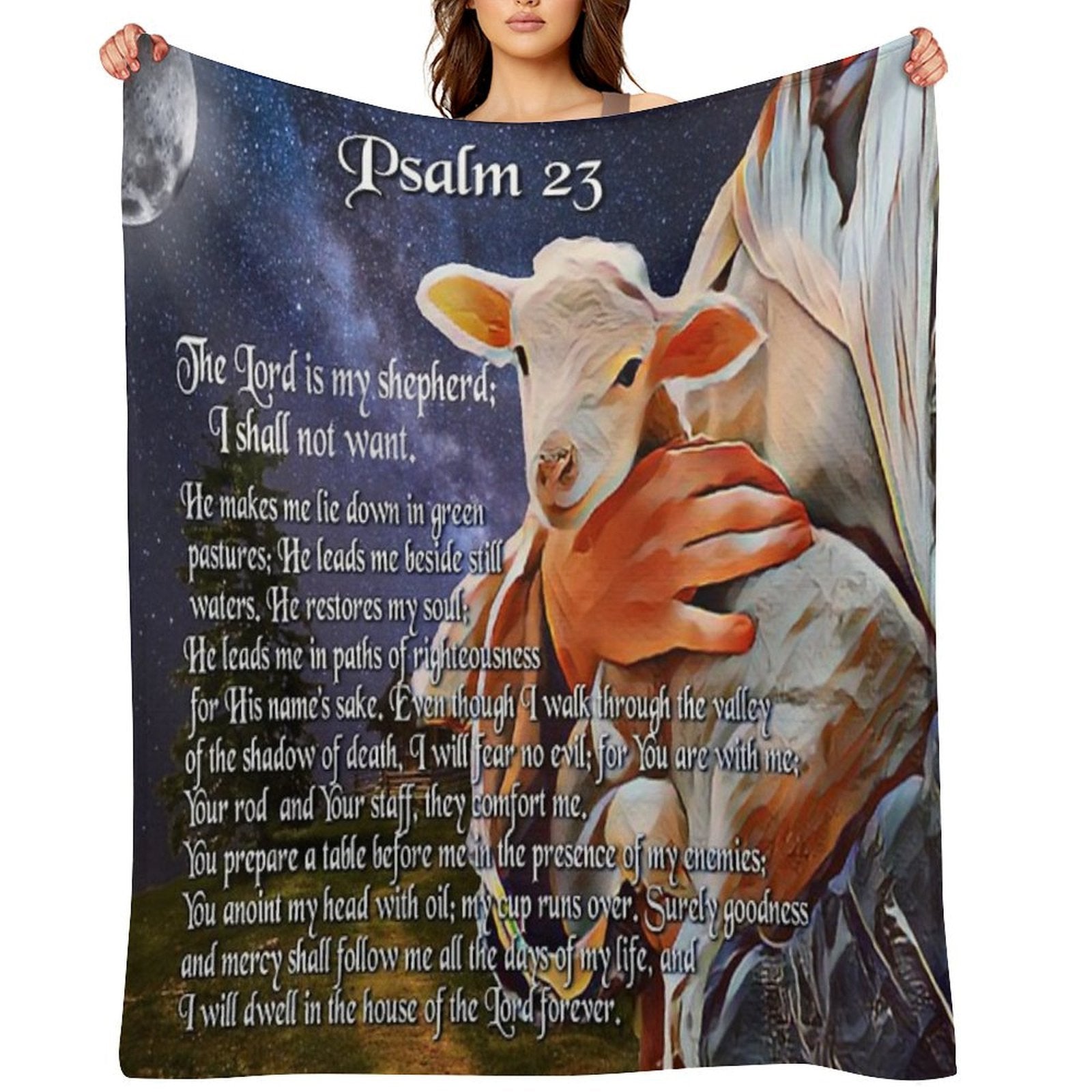 Psalm 23 Bible Verse Velvety-soft Throw Blanket
