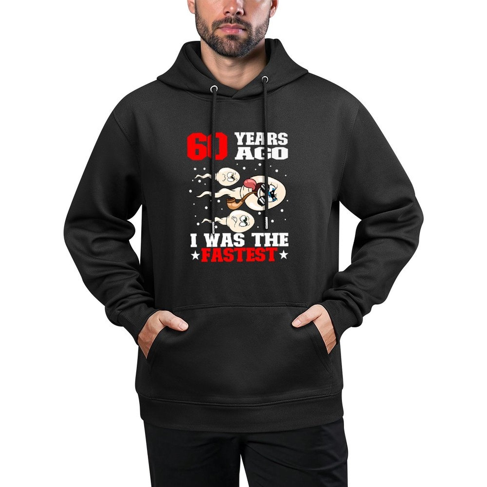 60 Years Ago I Was The Fastest Sperm 60th Birthday Premium Cotton-Polyester Blend Hoodie