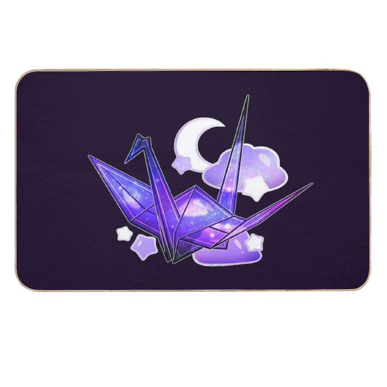 Night Sky Paper Crane  Absorbent Bath Mat