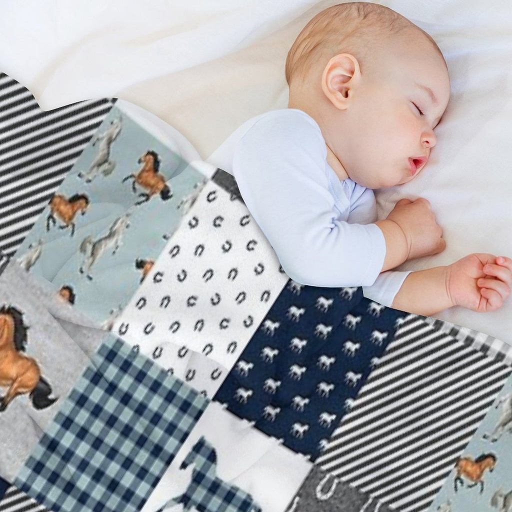Horse Animal Plaid Versatility Throw Blanket