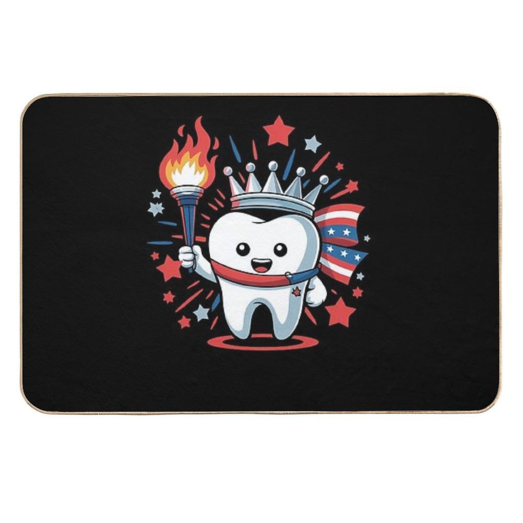 4th Of July Dentist Tooth Dental Patriotic Women Men Kids  Multi-Purpose Bath Mat