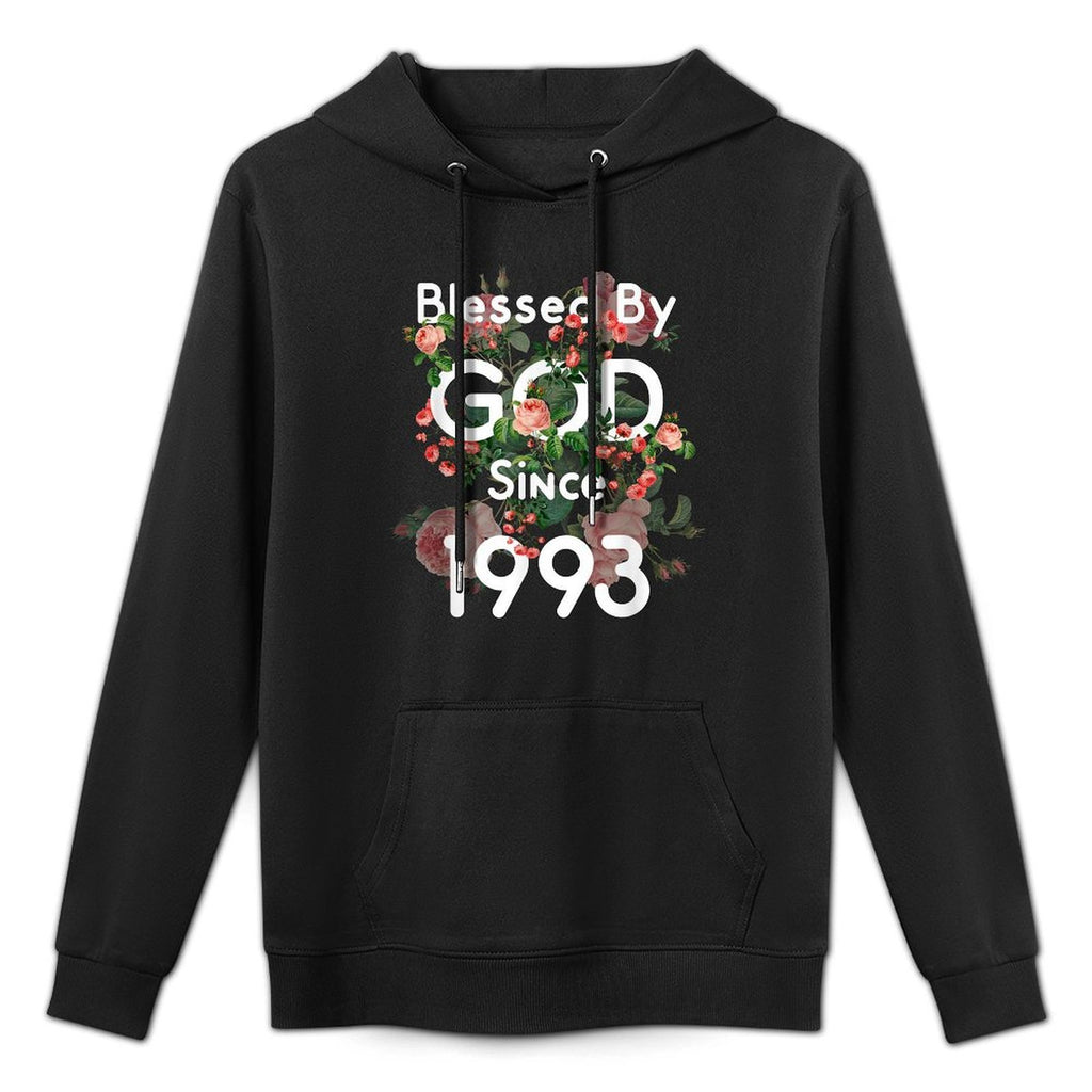 Blessed By God Since 1993 For 30 Years Rose 30th Birthday Kangaroo Pocket Hoodie