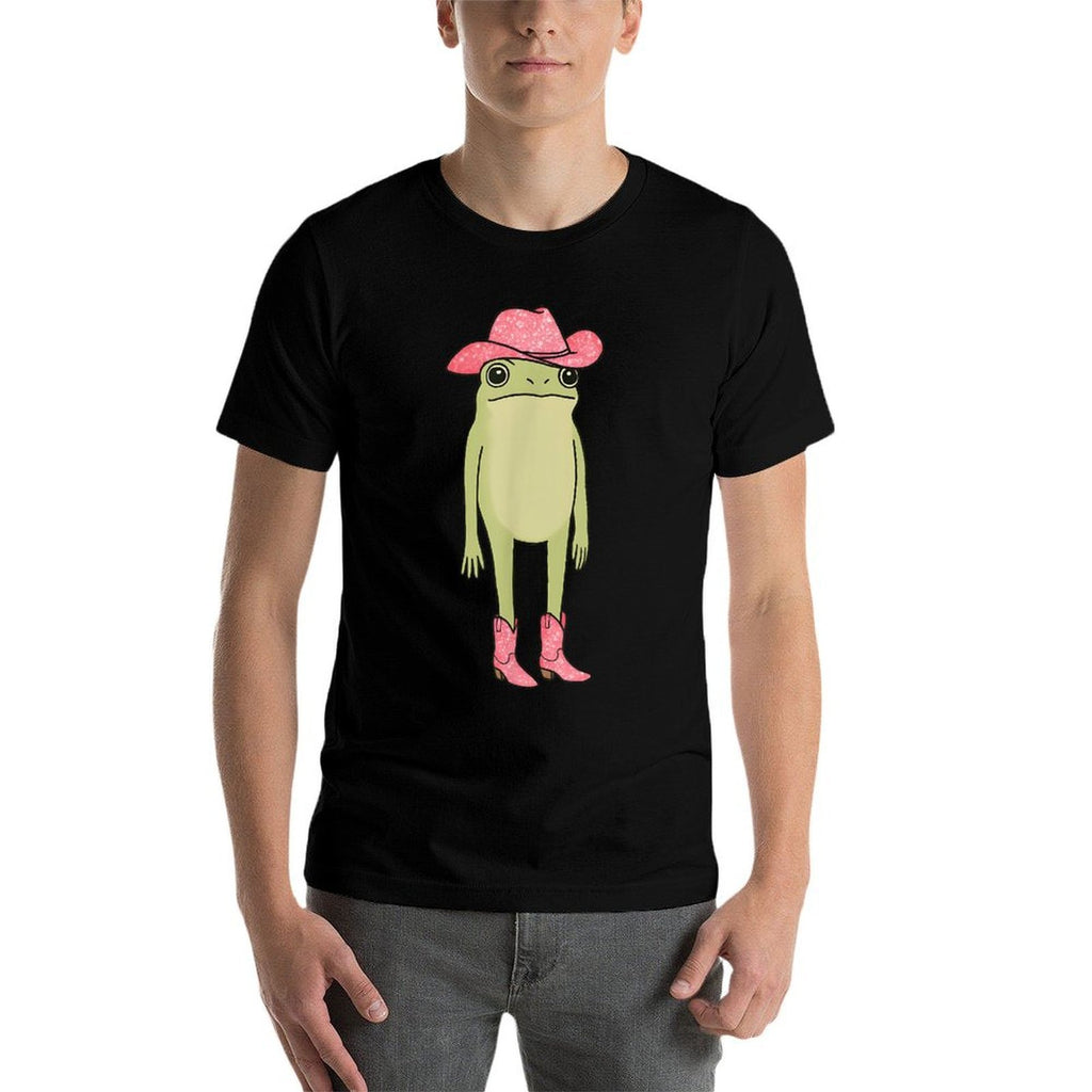 Western Country Cowgirl Rodeo  Funny Cowboy Frog Cartoon  Relaxed-fit T-Shirt