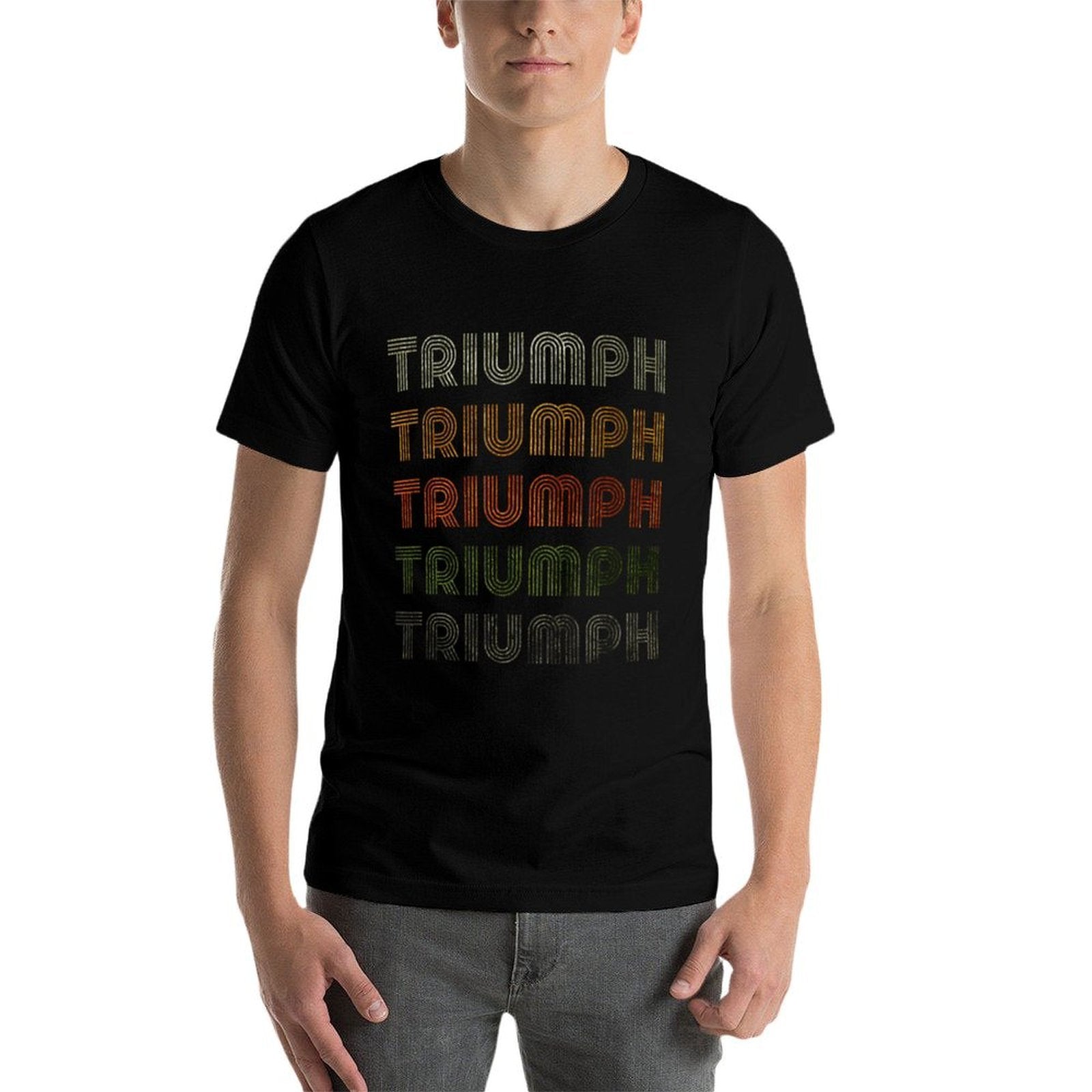 Love Heart Triumph Grunge Vintage Style Black Triumph  Summer-ready Fabric T-Shirt