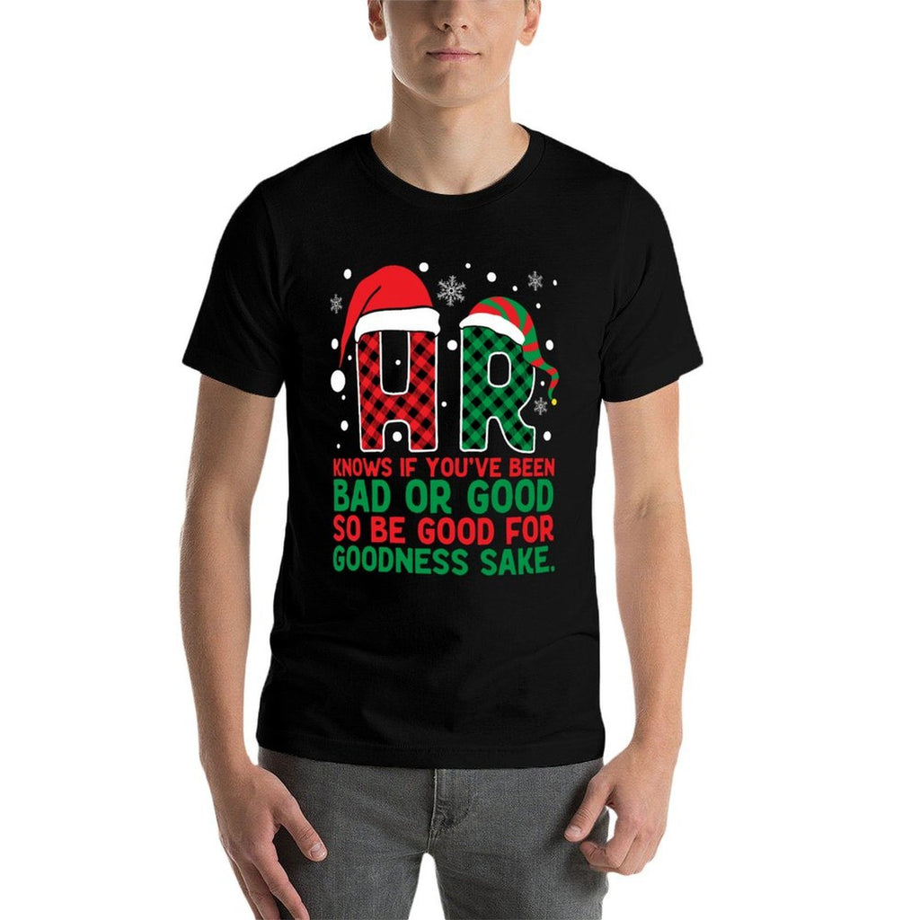 HR Knows If Youve Been Bad Or Good Buffalo Plaid Christmas  Moisture-wicking T-Shirt