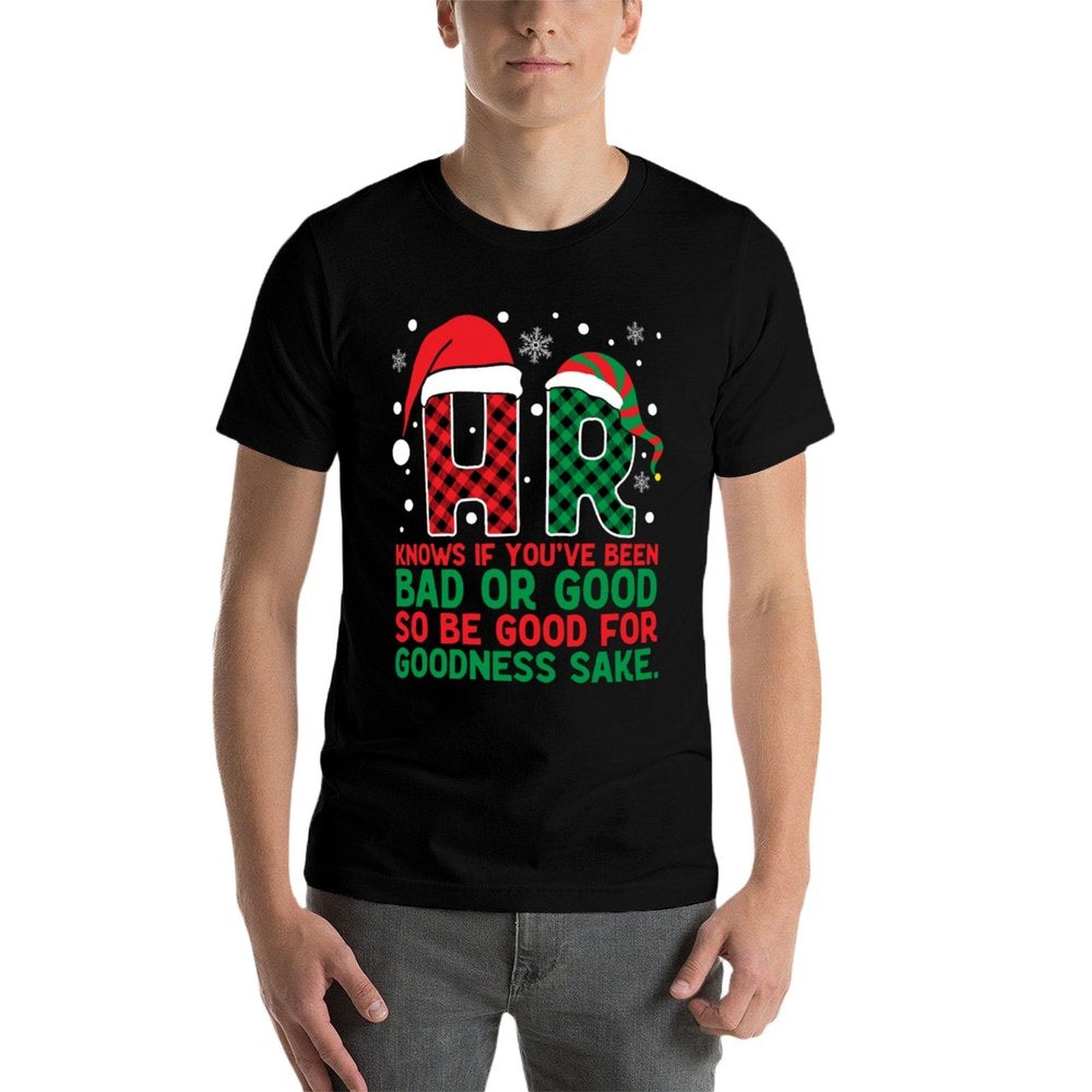 HR Knows If Youve Been Bad Or Good Buffalo Plaid Christmas  Moisture-wicking T-Shirt
