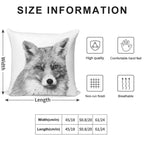 Black And White Fox Soft Warmth Comfort Throw Pillow