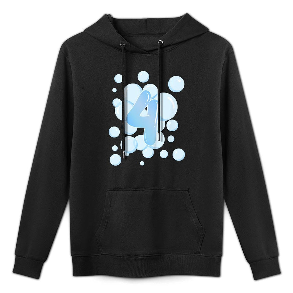 Kids 4th Birthday Bubble Themed Birthday Party Cotton-Polyester Blend Hoodie