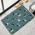 When The Black Cat Is Alone at Home (Dark Green)  Toxin-Free Bath Mat