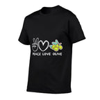 Peace, Love Olive Retro Olive Lover Food Lover  Lightweight T-Shirt
