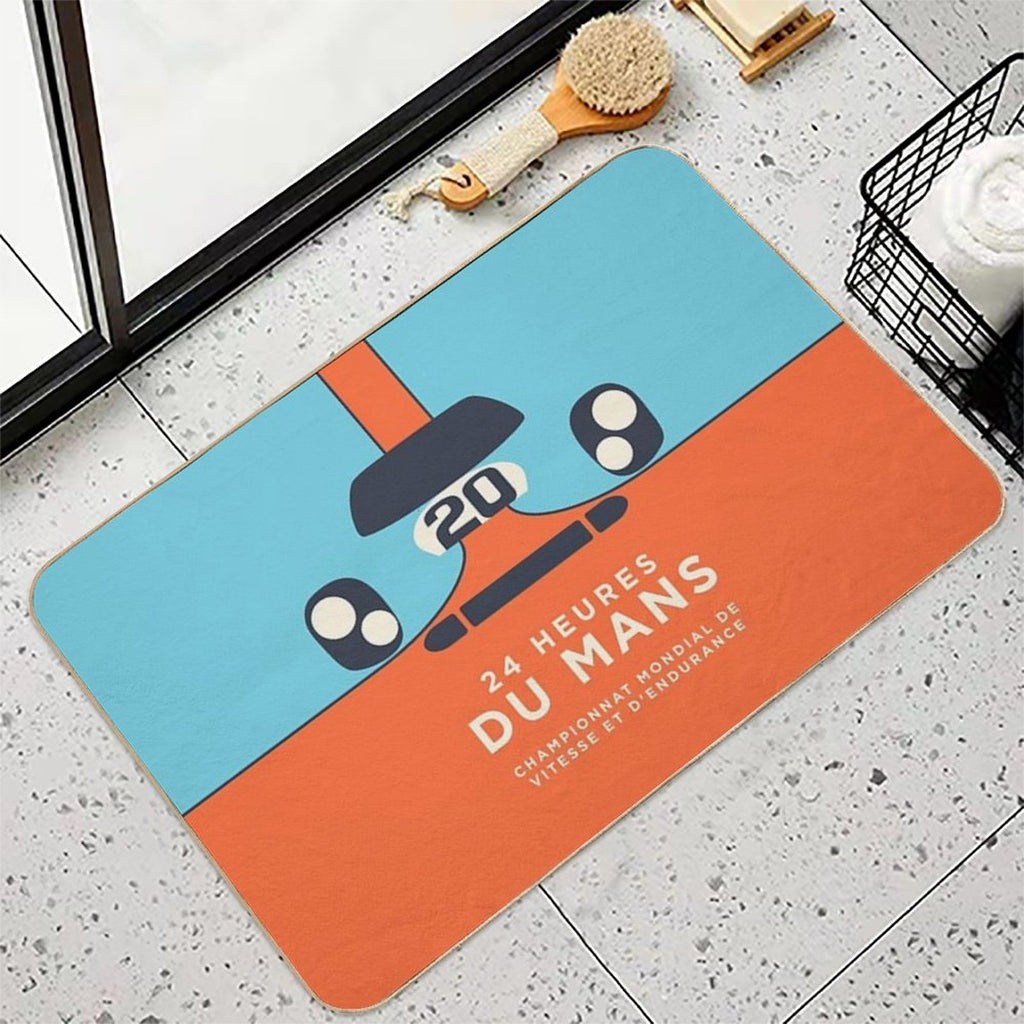 Le Mans Minimal Retro B  Easy Maintenance Bath Mat