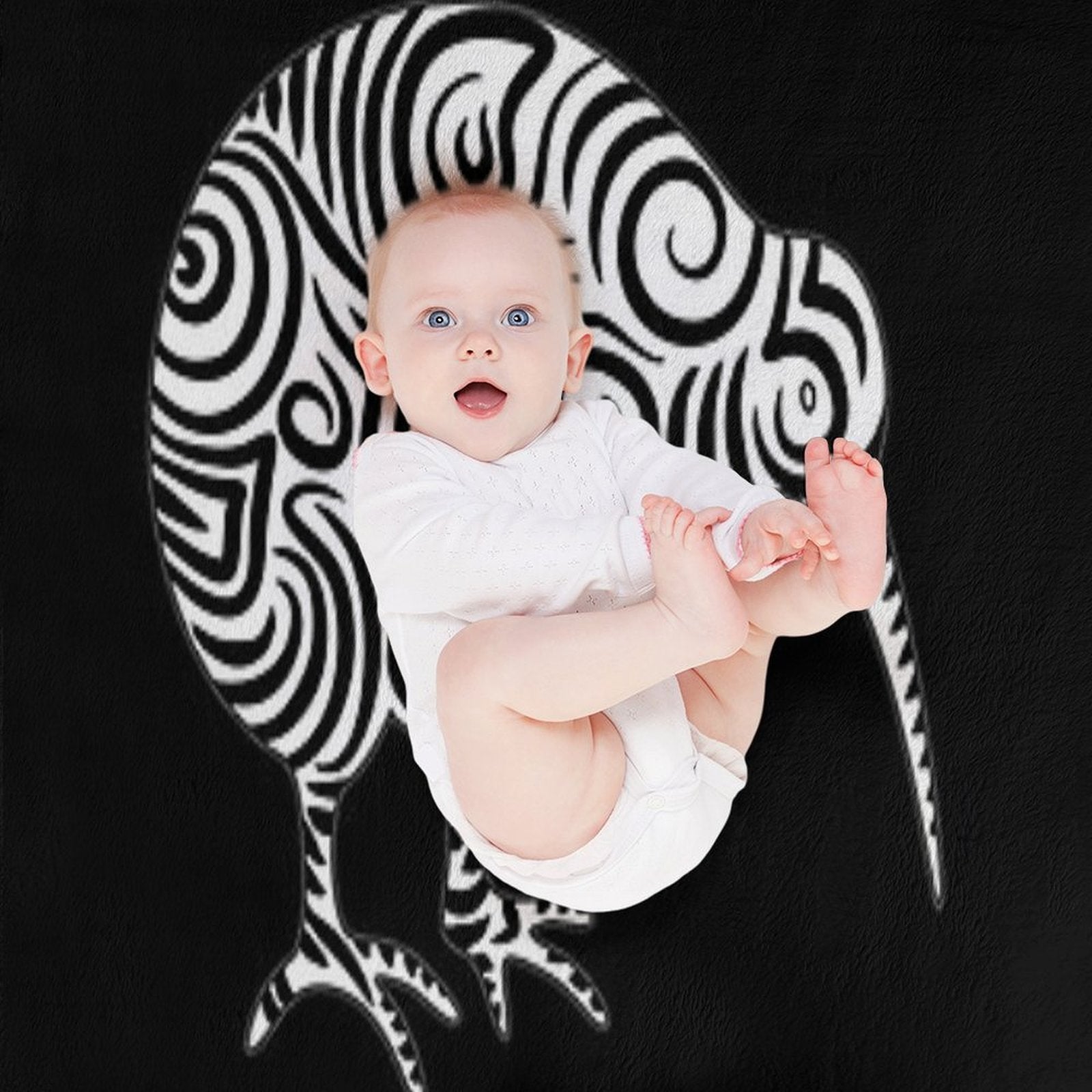 Kiwi Bird Aotearoa New Zealand Tribal Style Sustainable Throw Blanket