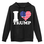 USAs Heart I Love Trump Kangaroo Pocket Hoodie