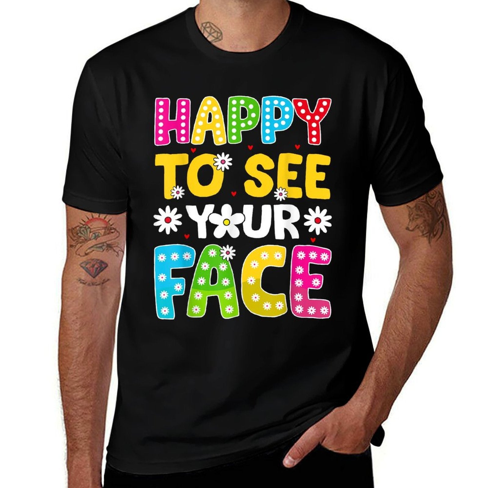 Happy To See Your Face Teacher Kids Funny Back To School Comfortable T-Shirt