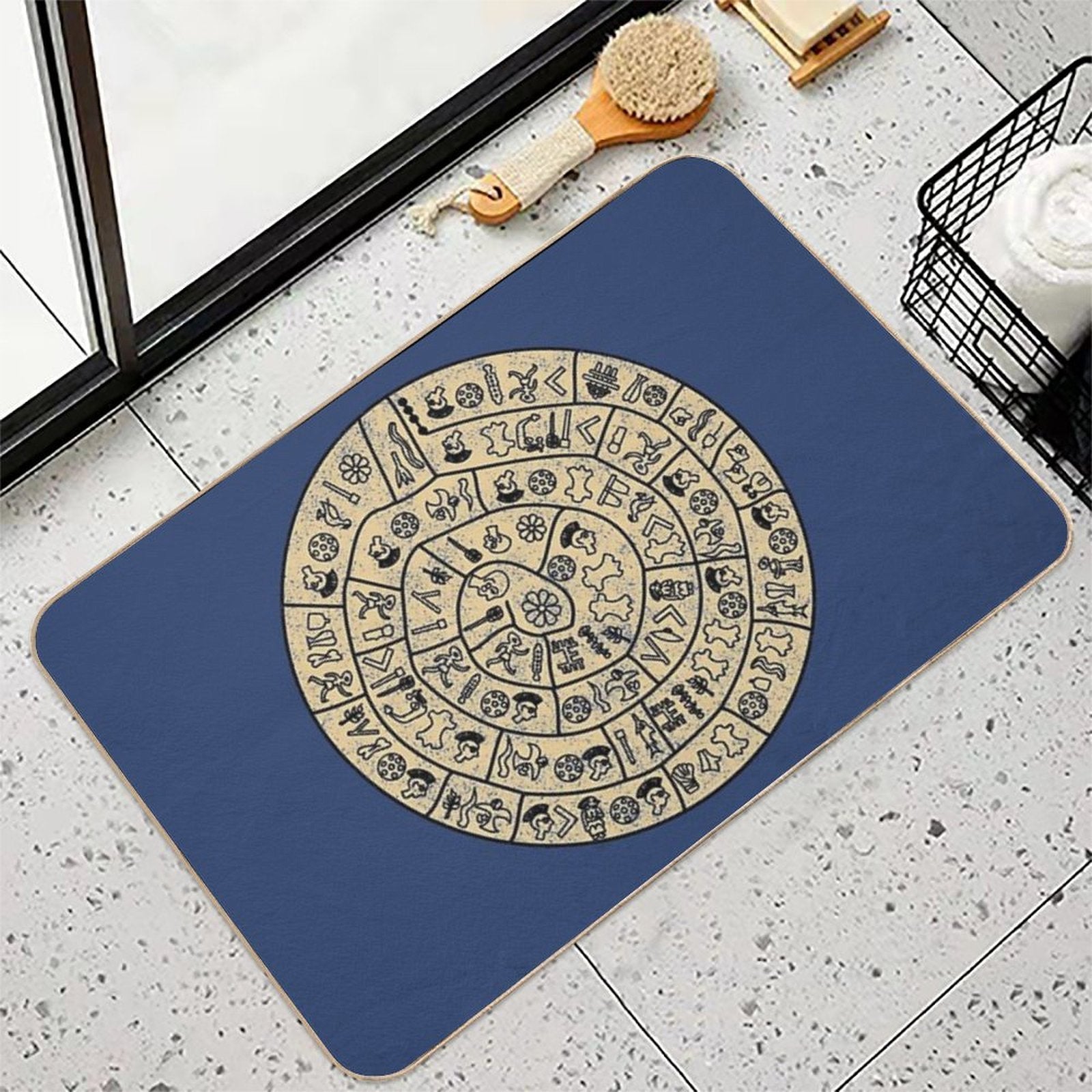 Distressed Phaistos Disk from Minoan Crete  Non-Slip Bath Mat