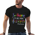Music Teacher So Happy To See Your Face Back To School Funny  Heathered Texture T-Shirt