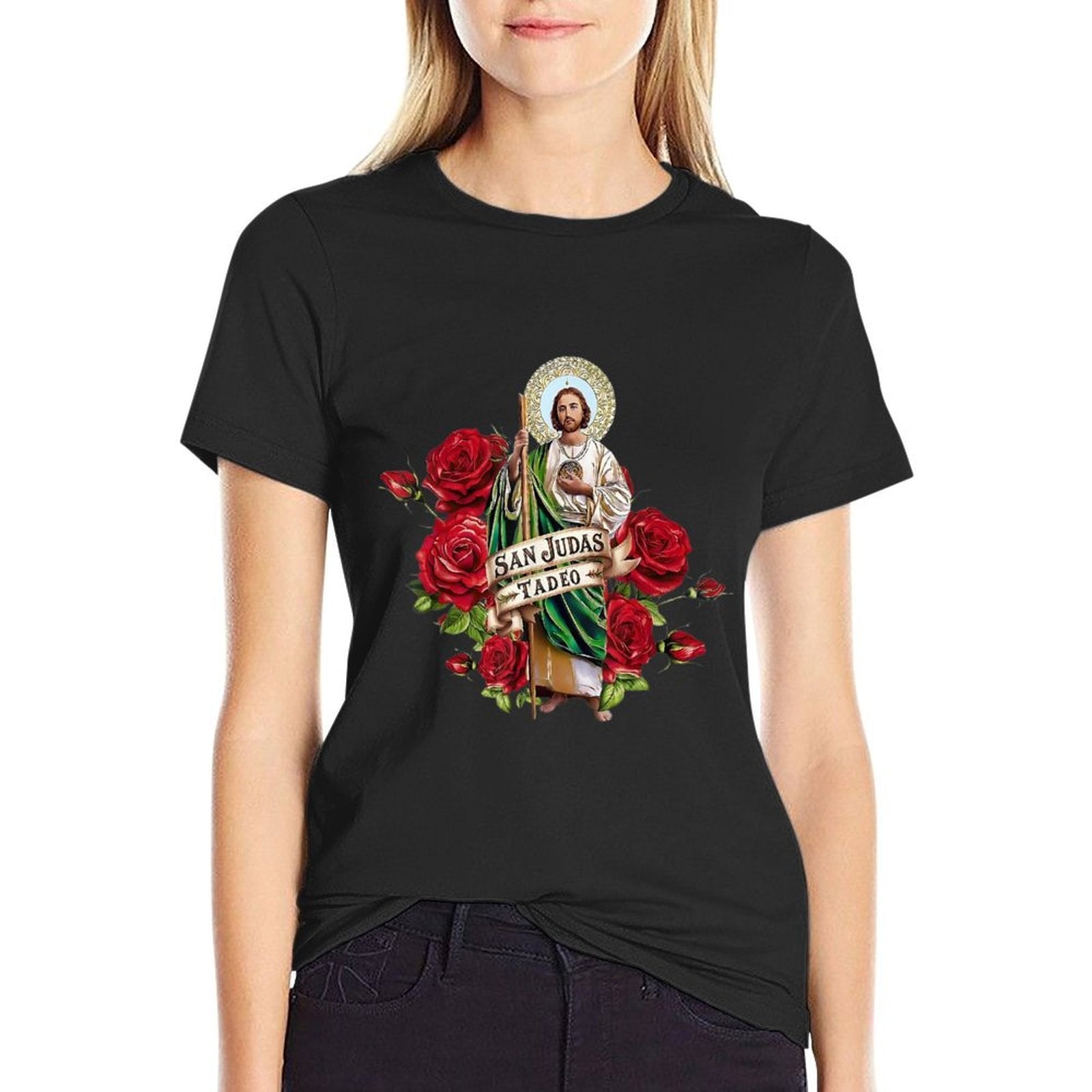 San Judas Tadeo Rose  Odor-resistant T-Shirt