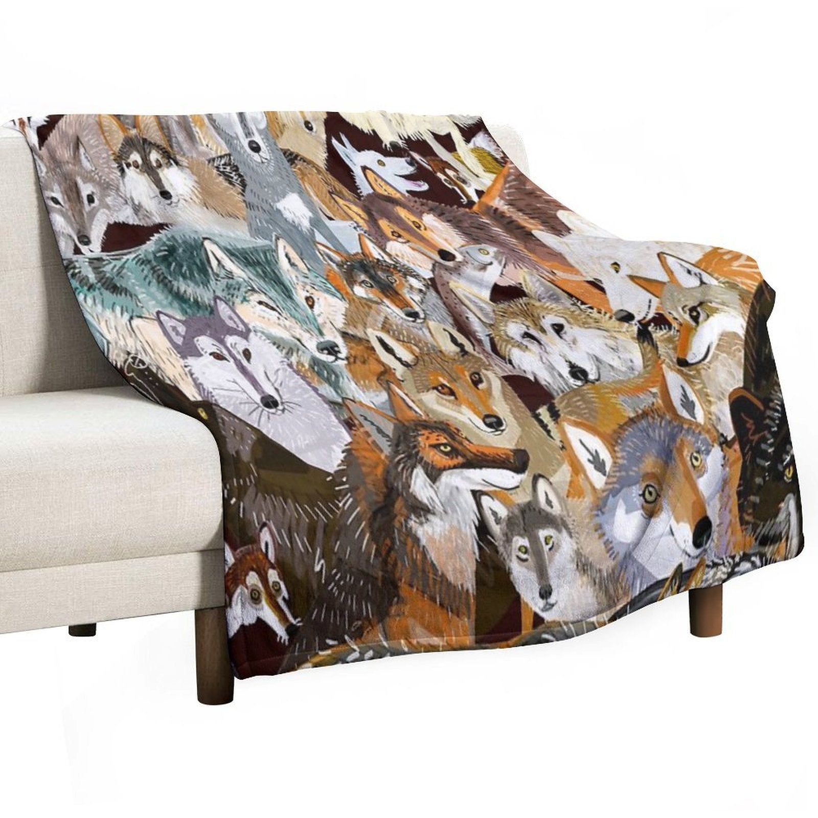 Wolves Oclock Time to Wolf Shrink-resistant Throw Blanket