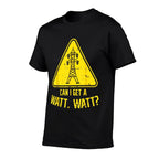 Can I Get A Watt Funny Electric Tower Pun Electrician Gift  Cotton T-Shirt