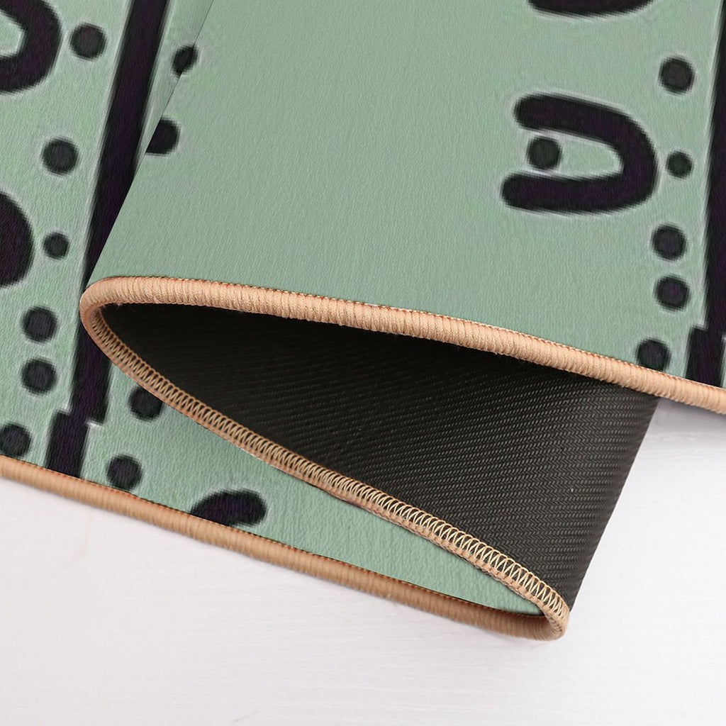 Batik Traditional  Sage Green Creative Pattern  Fade-Resistant Bath Mat