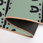 Batik Traditional  Sage Green Creative Pattern  Fade-Resistant Bath Mat