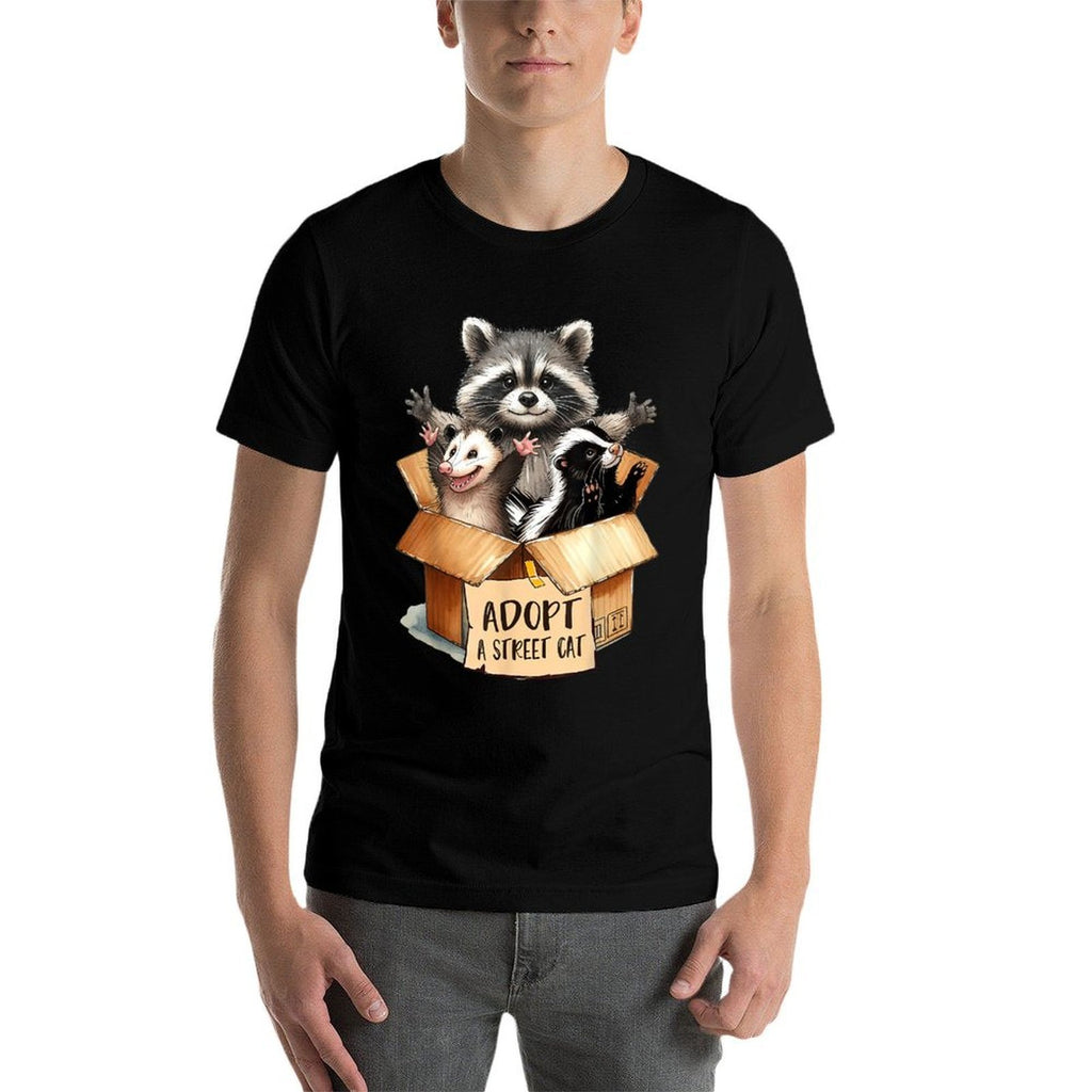 Team Trash Opossum Racoon Skunk Lover Adopt A Street Cat for Men Women  Summer-ready Fabric T-Shirt