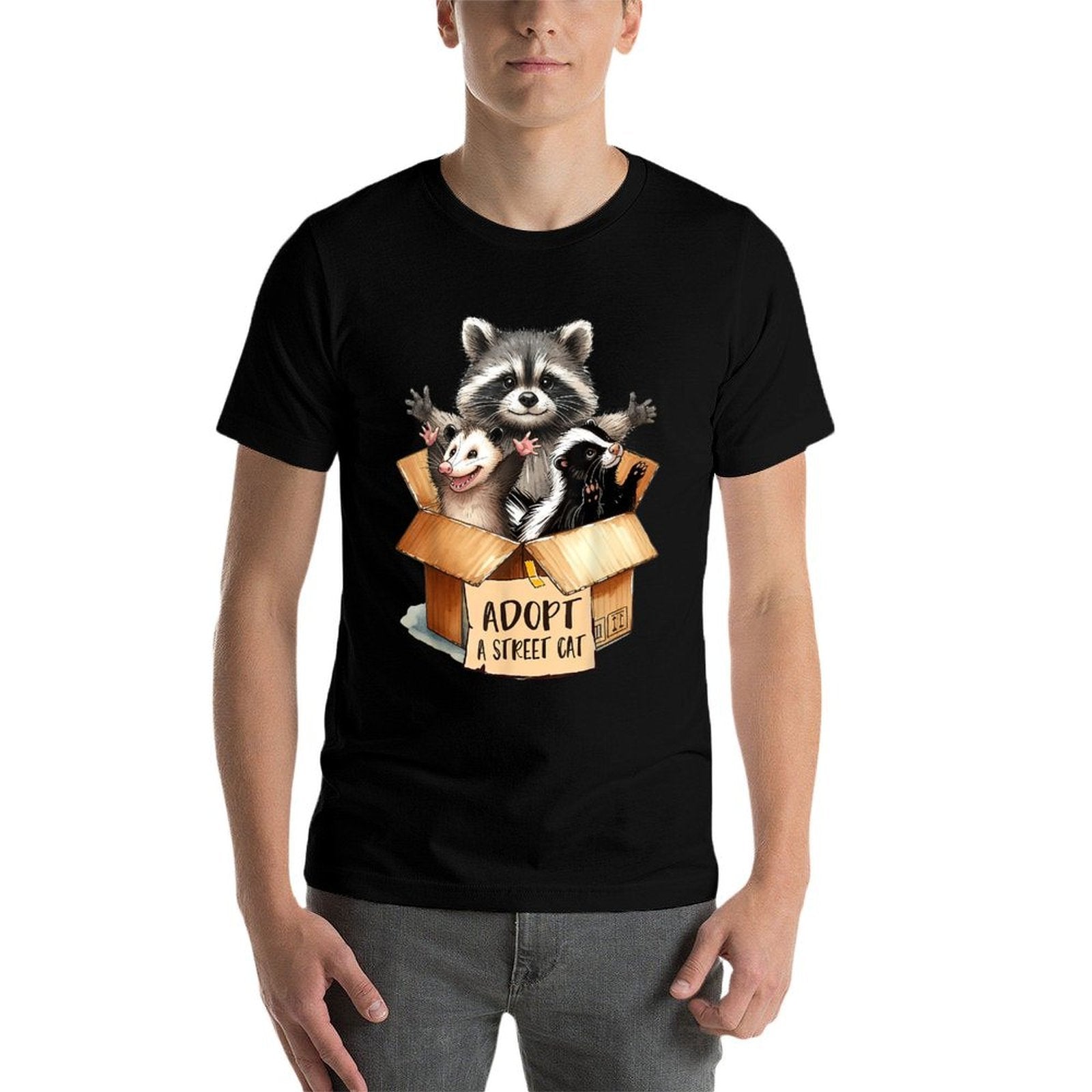 Team Trash Opossum Racoon Skunk Lover Adopt A Street Cat for Men Women  Summer-ready Fabric T-Shirt