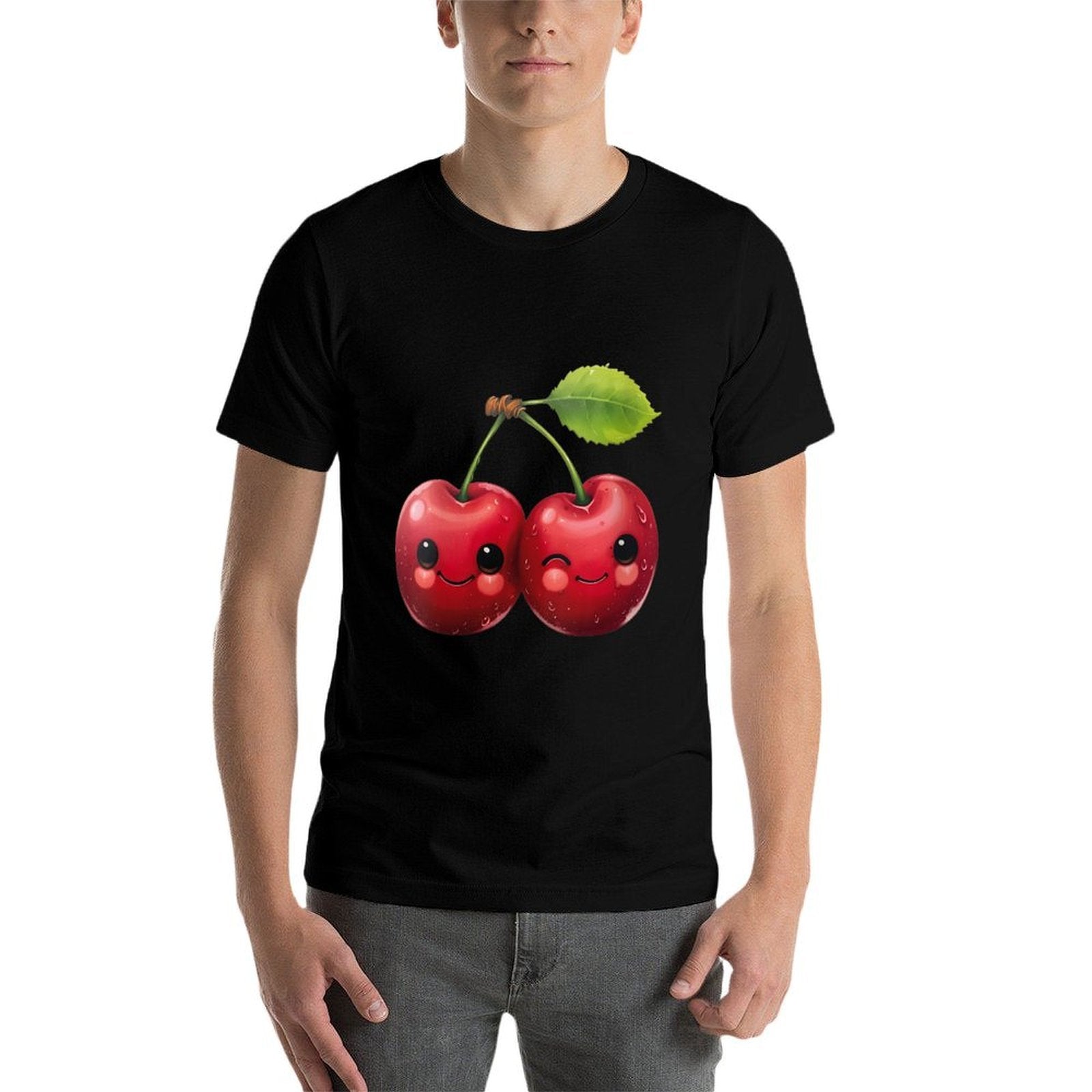 Womens Funny Cherries Cherry  Stretchy T-Shirt