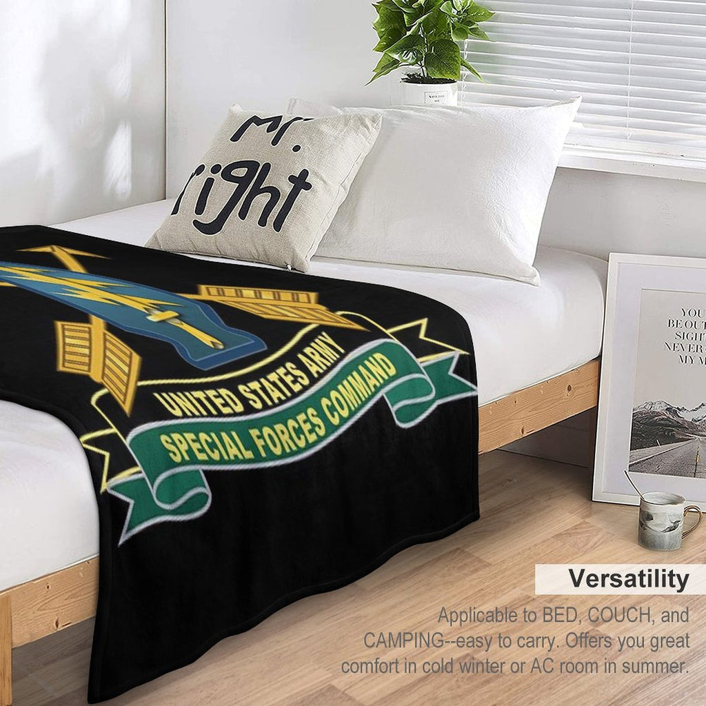 Army - US Army Special Forces Command - SSI W Br - Ribbon X 300 Compact Throw Blanket