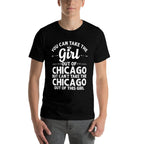 Girl Out Of CHICAGO IL ILLINOIS Gift Funny Home Roots USA  Oversized Silhouette T-Shirt