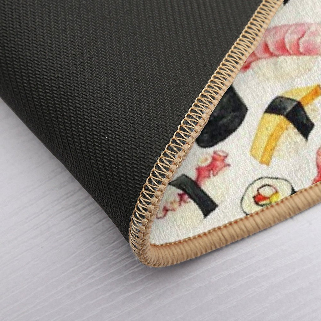 Sushi Pattern - White  Pet-Safe Bath Mat