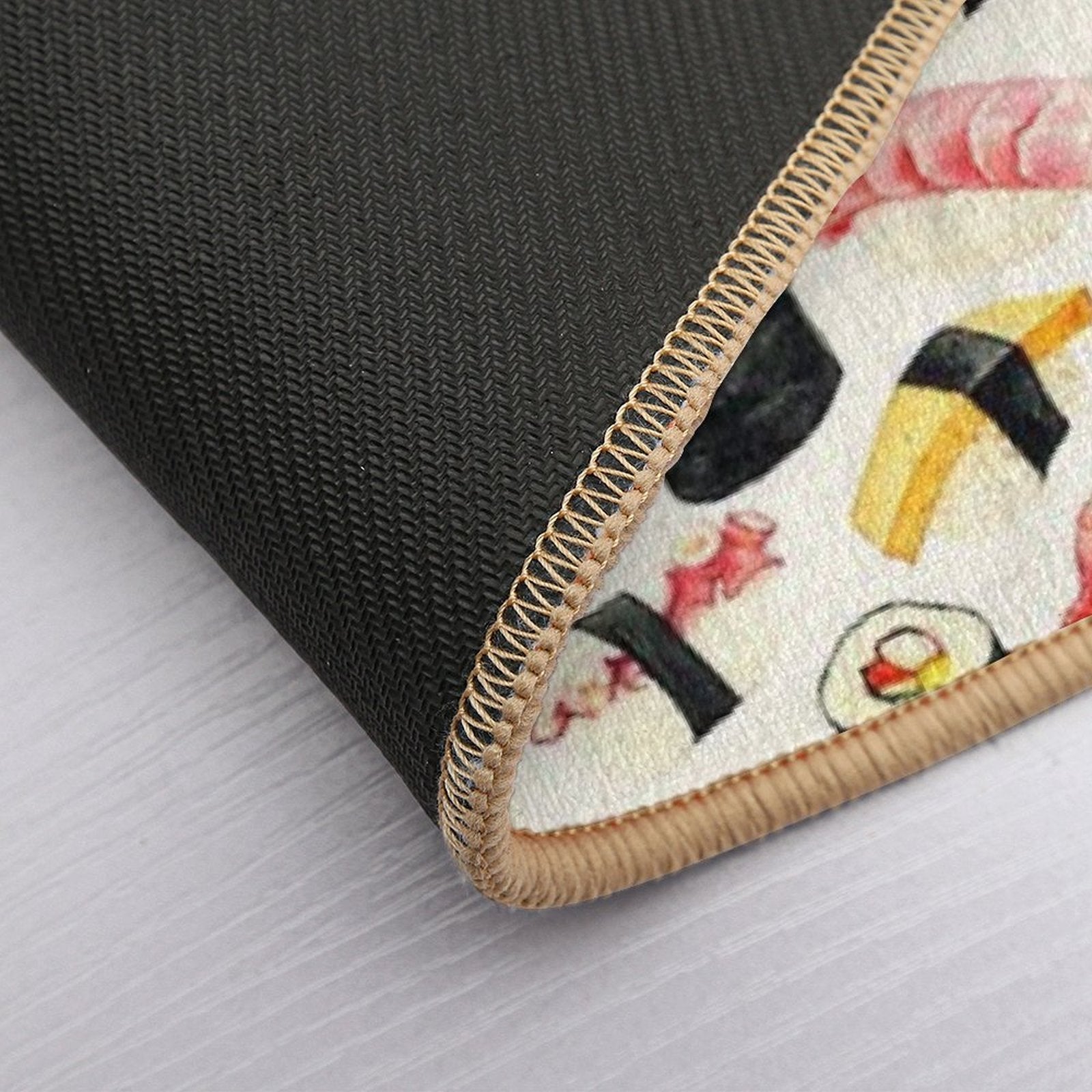 Sushi Pattern - White  Pet-Safe Bath Mat