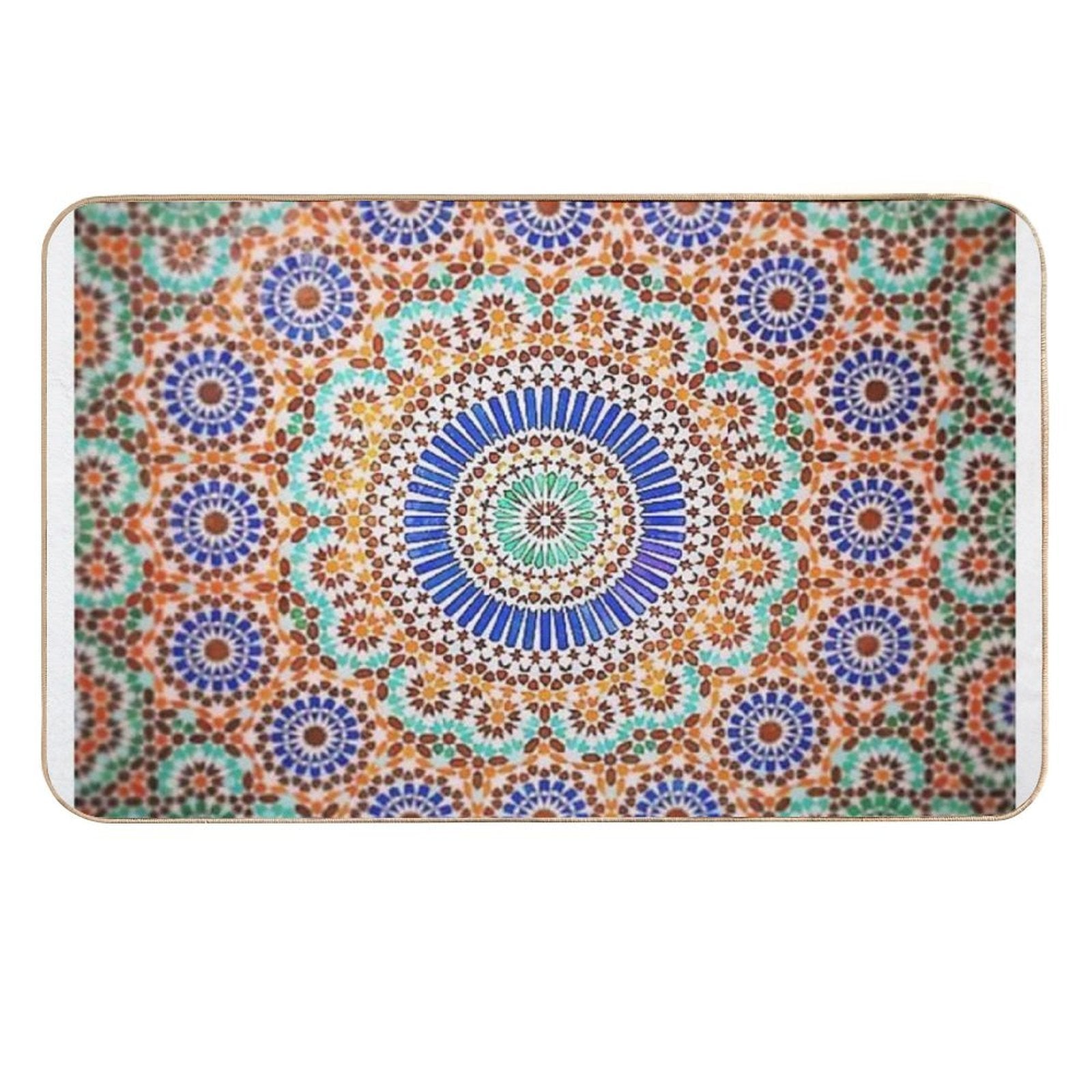 Zellige Moroccan Mosaic Tilework, Traditional Moroccan Art  Easy Maintenance Bath Mat
