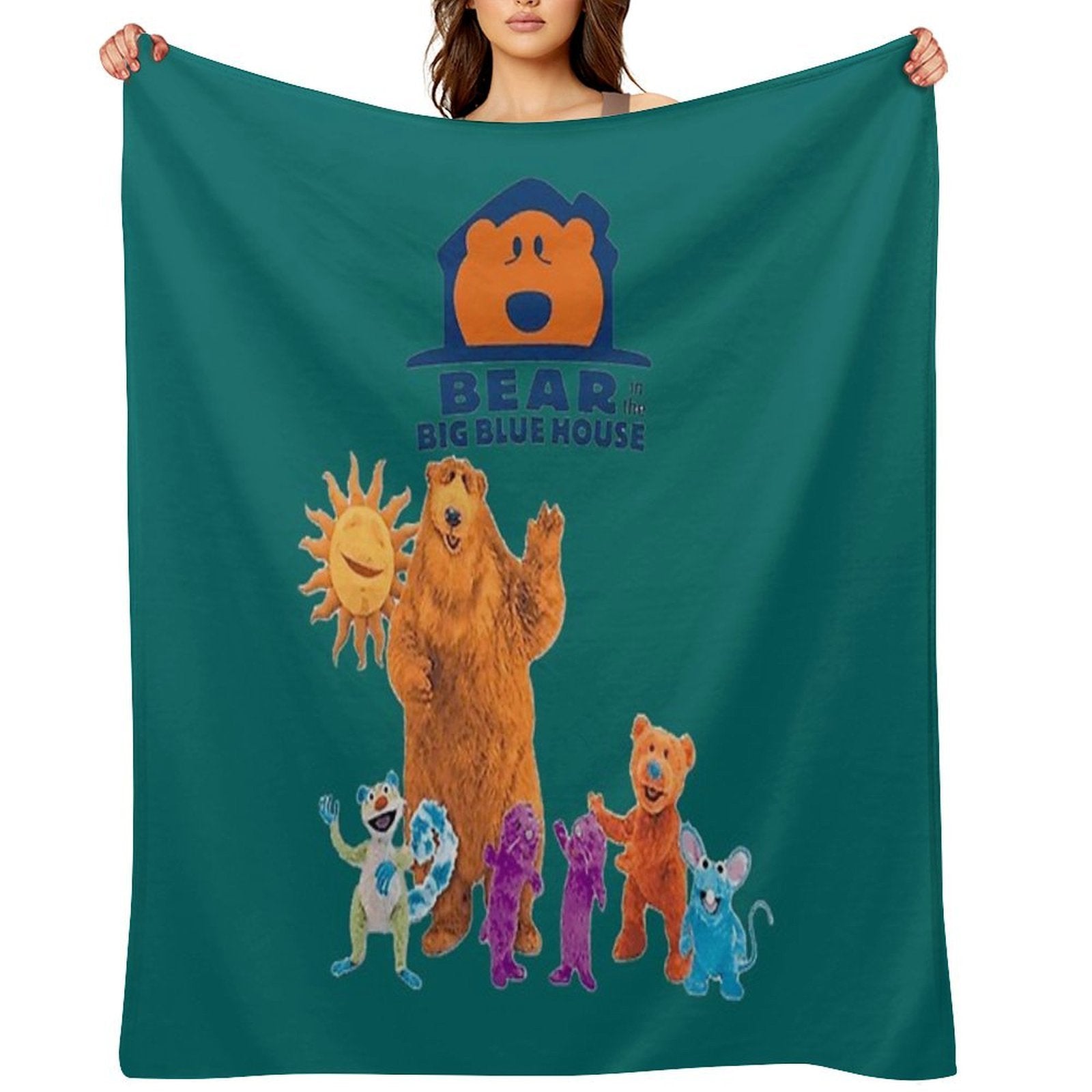 Family Bear in The Big Blue House104 Compact Throw Blanket