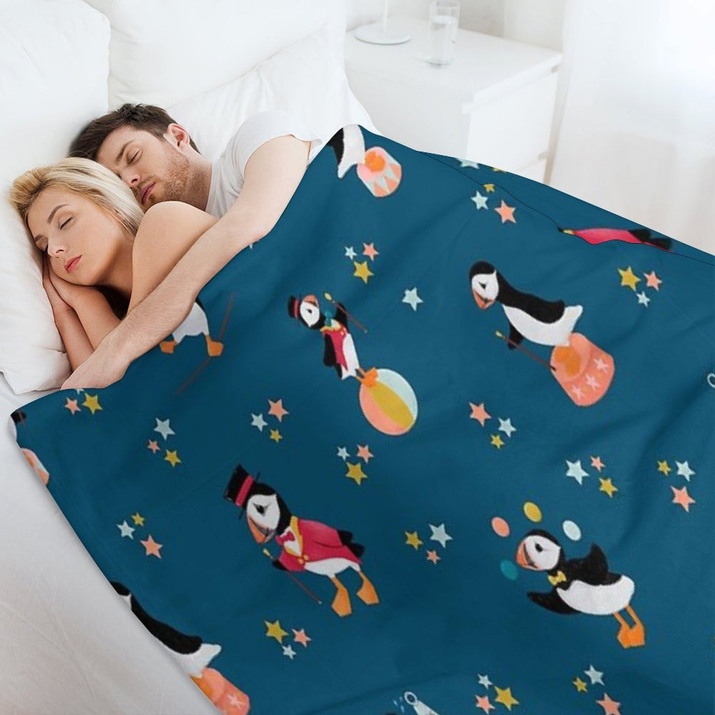 A Circus of Puffins Multi-functional Throw Blanket