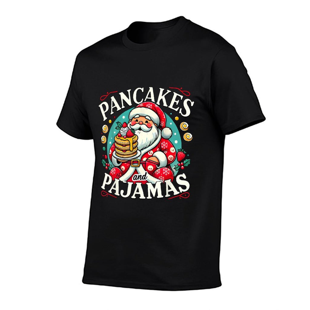 Funny Santa Hat Kids Xmas Pancakes And Pajamas Christmas  Wrinkle-resistant T-Shirt