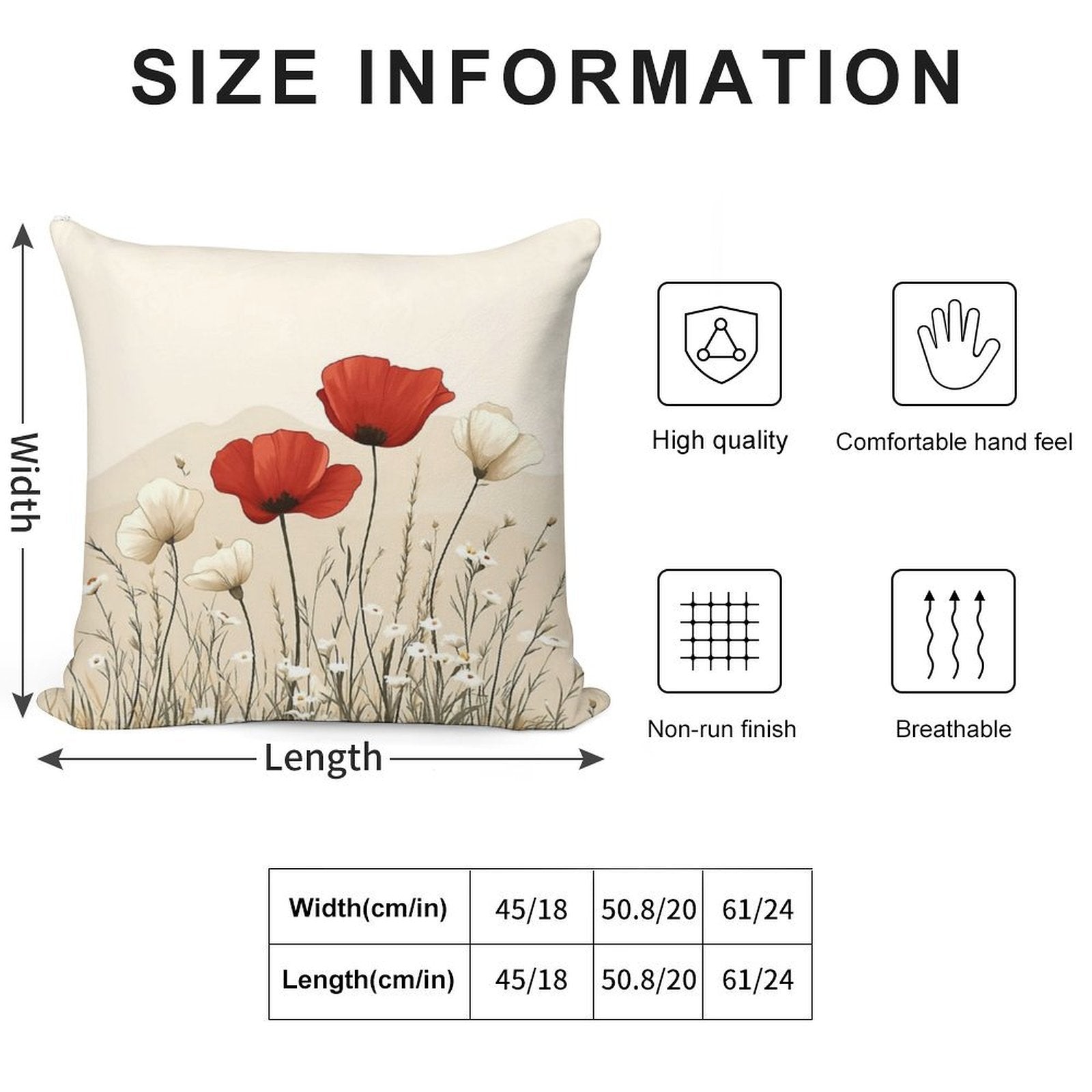 Red Poppies In Bloom Soft Bedroom Essential Throw Pillow