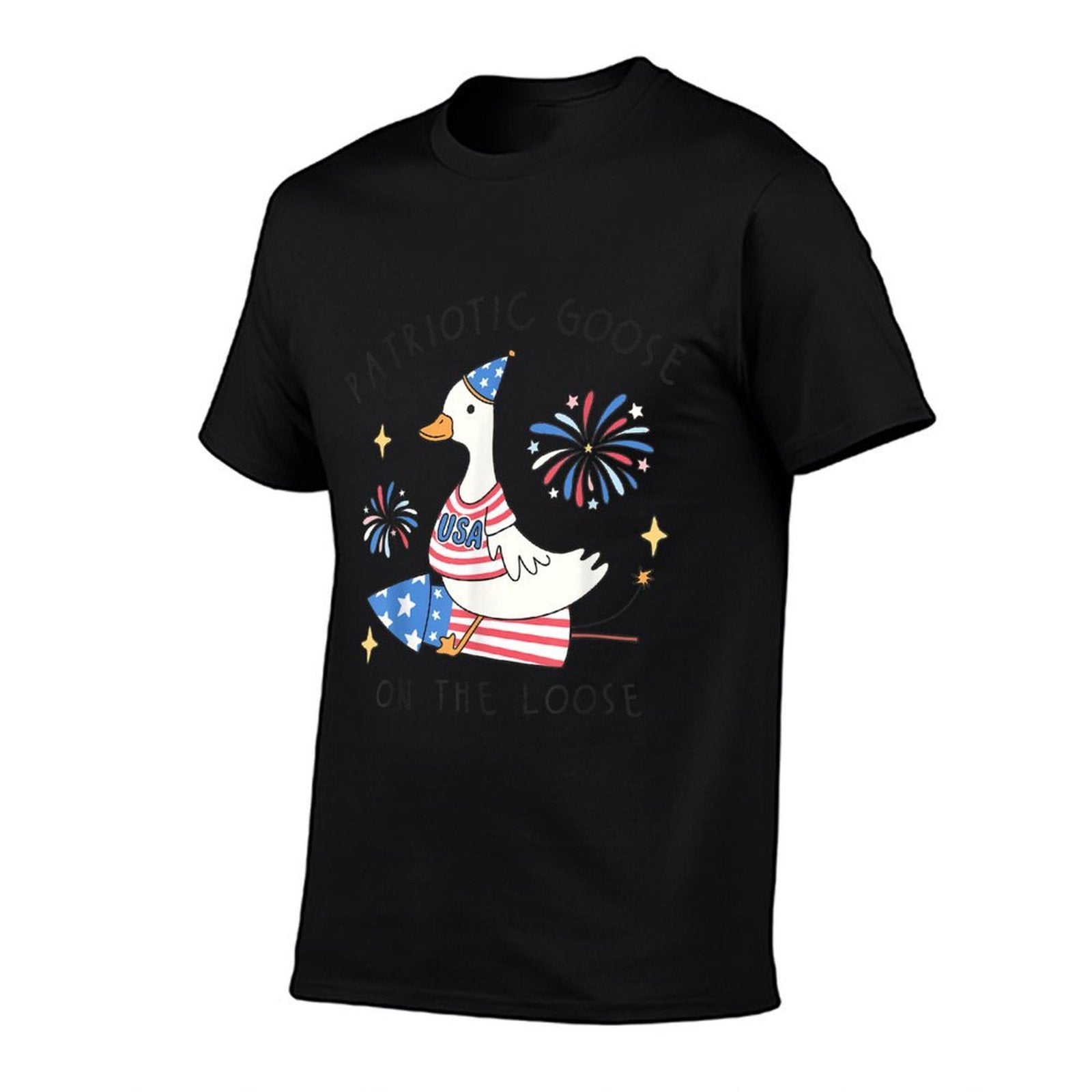 Patriotic Goose On The Loose Funny 4th of July Silly Goose  Versatile T-Shirt