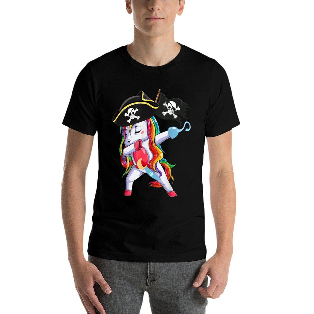 Halloween Dabbing Cute Pirate Unicorn Apparel Kids Girls  Cotton T-Shirt