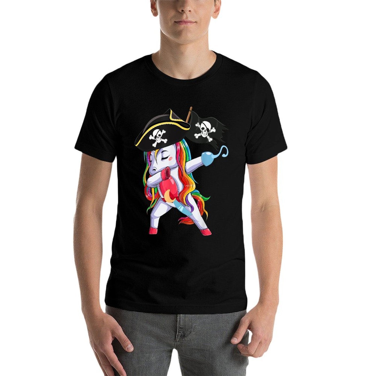 Halloween Dabbing Cute Pirate Unicorn Apparel Kids Girls  Cotton T-Shirt