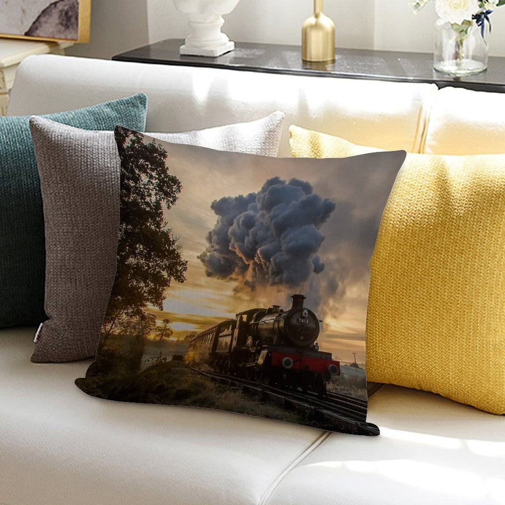 Early Morning Steam Soft Reinforced Edging Throw Pillow