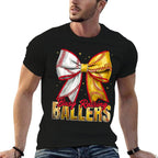 Busy Raising Ballers Softball Coquette Baseball Bow Game Day  Lightweight T-Shirt