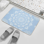 Bohemian Baby Blue Mandala  Easy Maintenance Bath Mat