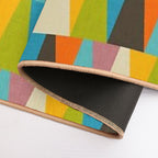 Retro Color Block Triangle Color Happy  Long-Lasting Bath Mat