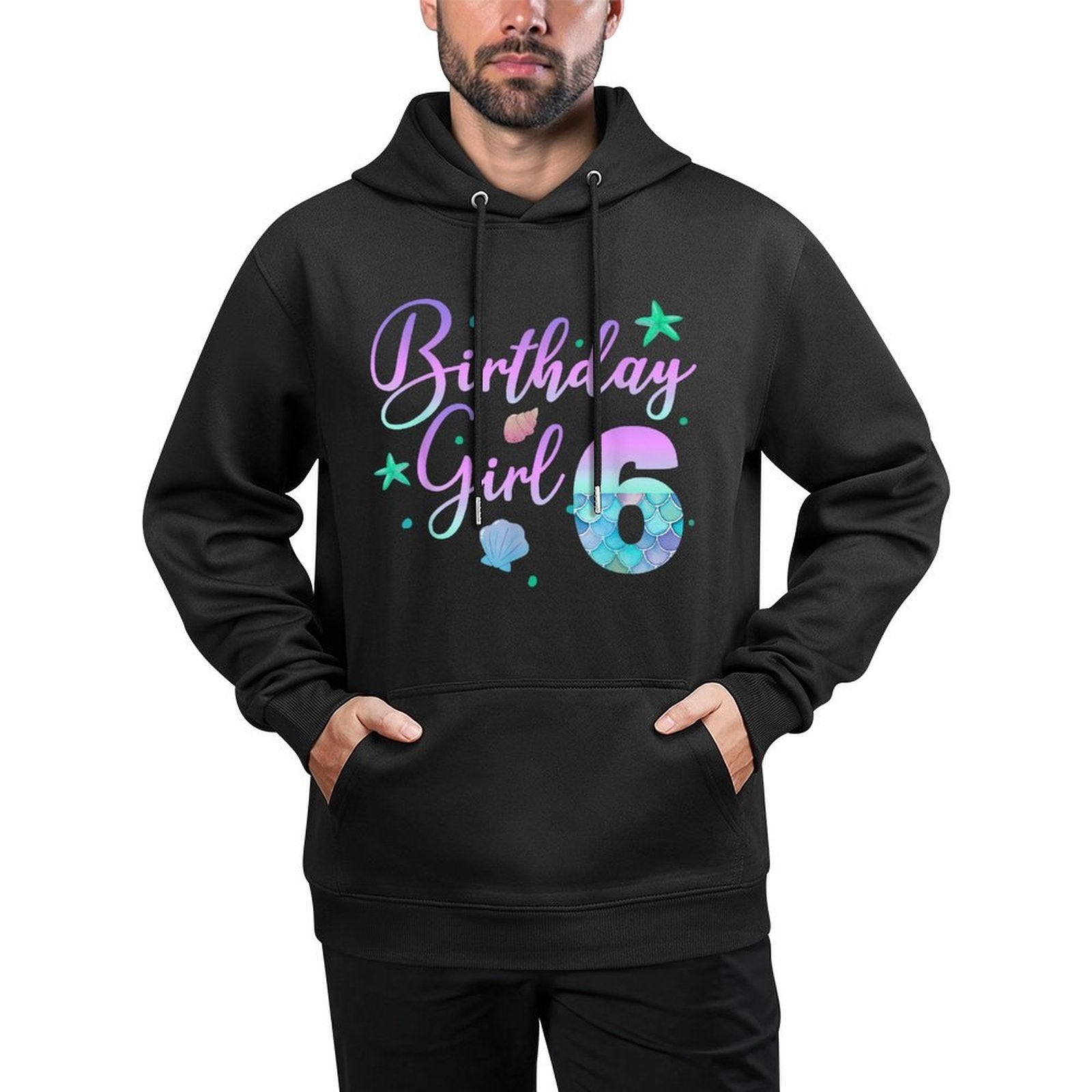 6 Year Old Birthday Mermaid 6th Birthday Daughter Girl Easy Care Hoodie