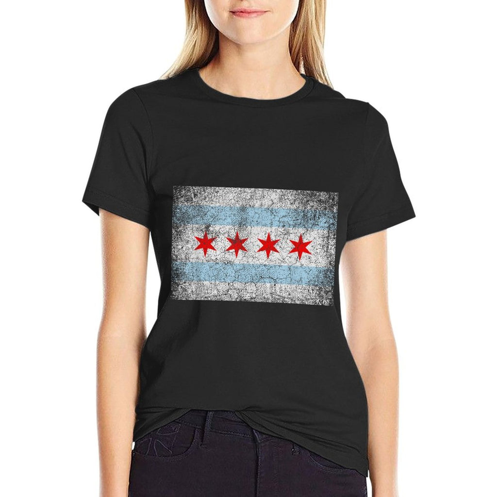 Chicago Distressed Vintage Style Pride Men Women  Stretchy T-Shirt